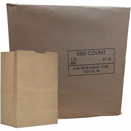 Ajm Packaging SACK, GROCERY, 57#, 1/6BBL, KFT, 500PK AJMGS57NP5C